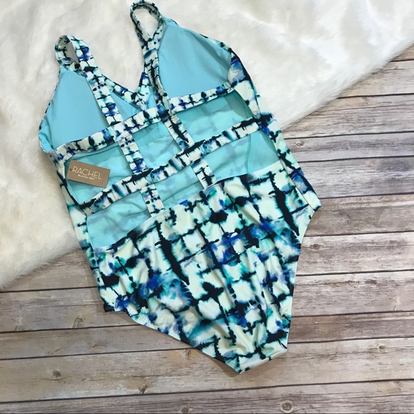 RACHEL Rachel Roy Grid Tie Dye One Piece Swimsuit - Picture 3 of 5